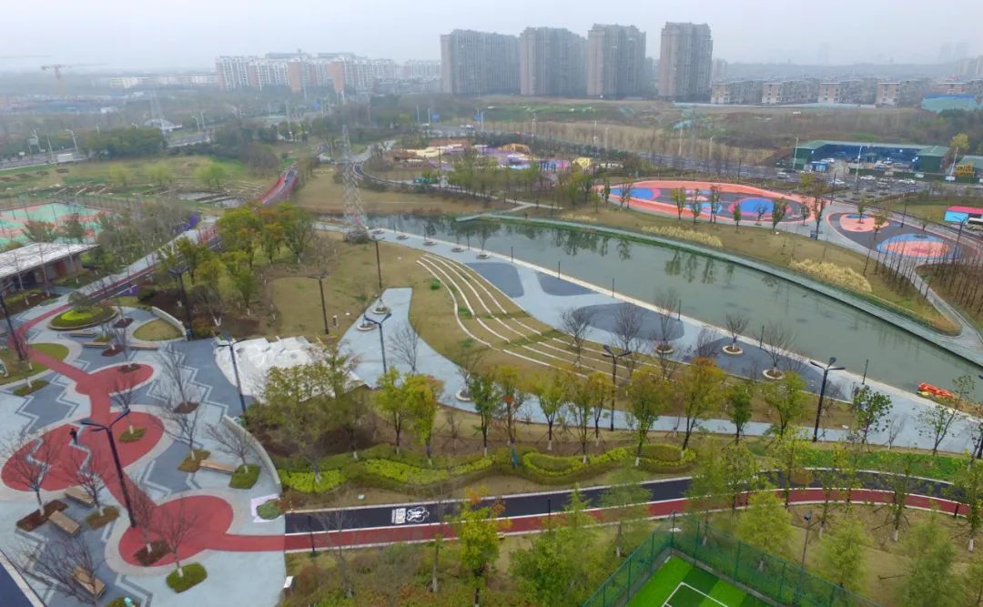 浦口區海綿城市試點建設項目之一的蘭溪公園。南京日報/紫金山新聞記者 杜文雙 攝
