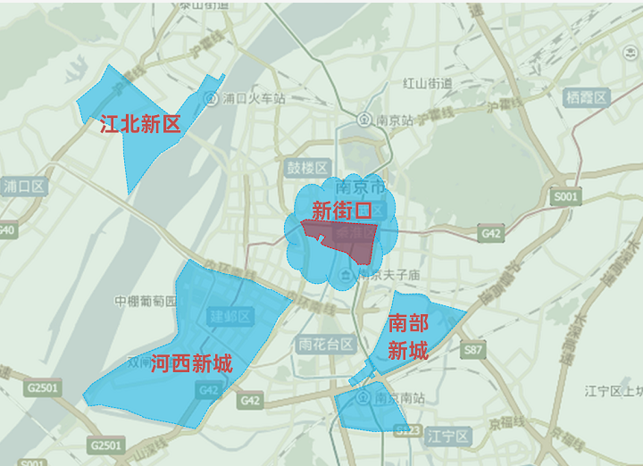 基本情況新街口現代金融商務區地處秦淮區西北,行政範圍上包括南京