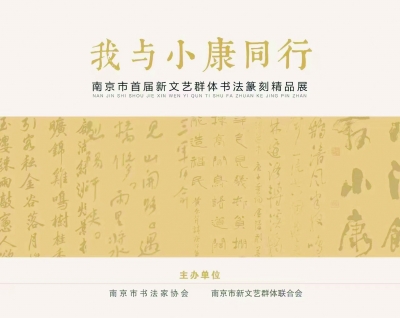 “我與小康同行——南京市首屆新文藝群體書法篆刻精品展”。