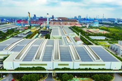 梅钢热轧产线厂房外景。