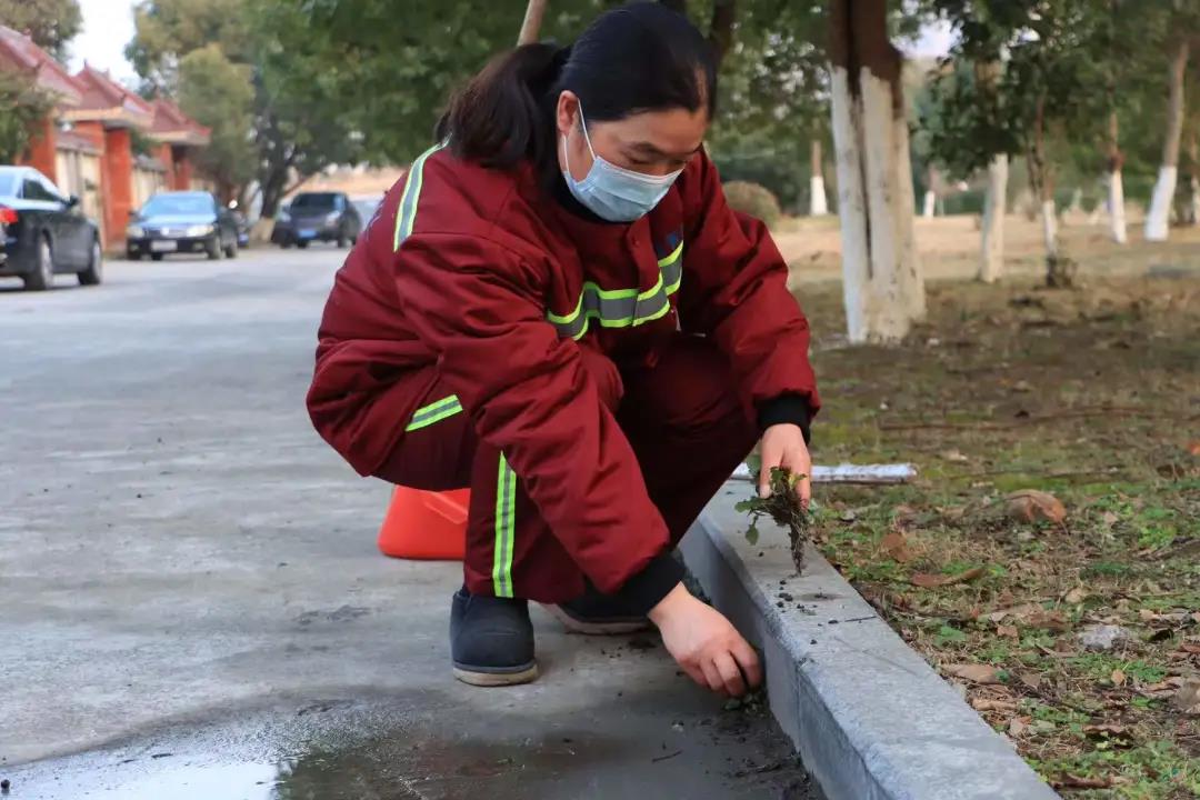 孙圣珍在工作中。图片来源：溧水城管